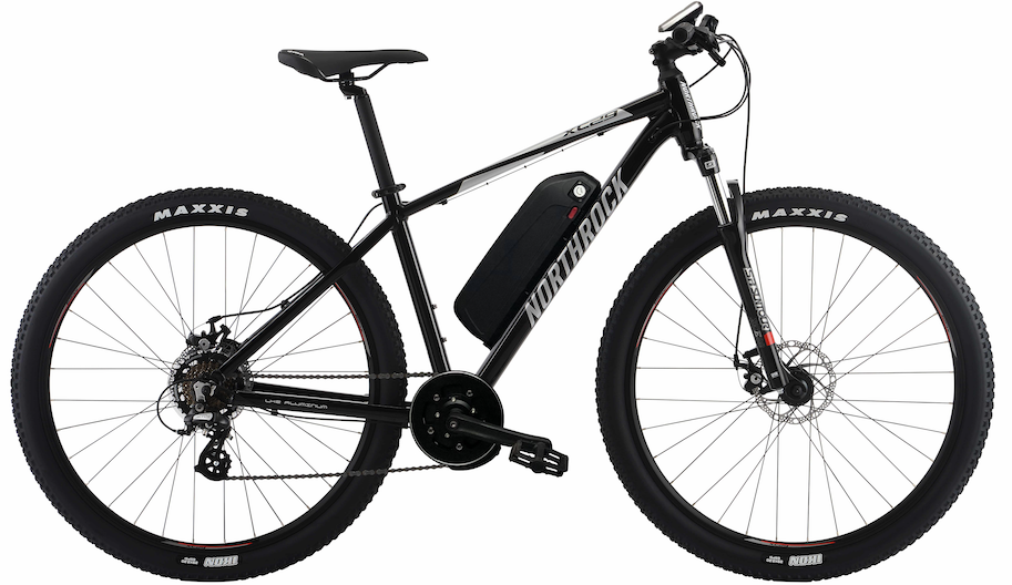 Velo de montagne électrique noir, gris et blanc